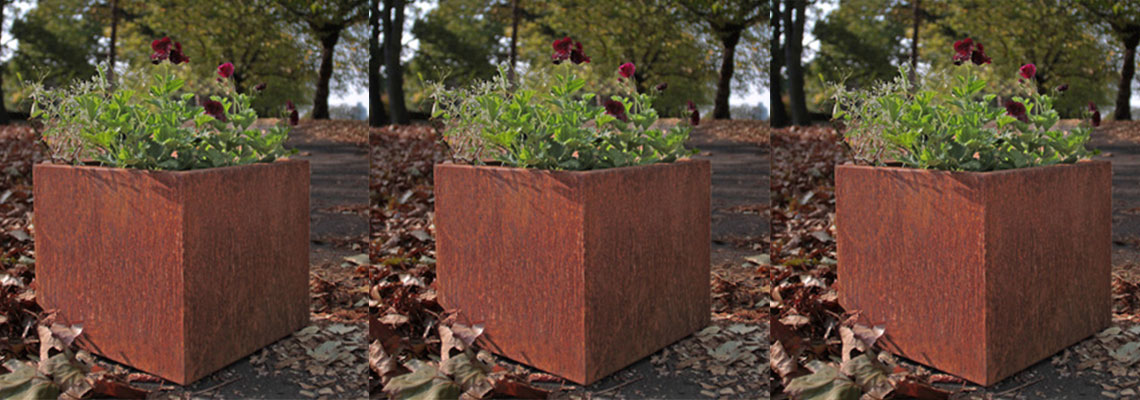Floreiras em aço corten